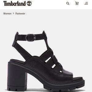 Timberland Women's Black Strappy Heeled Sandals